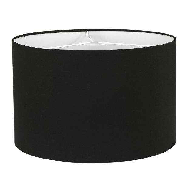 Zwart linnen lampenkap K7976SS ⌀ 40cm met E27 support.