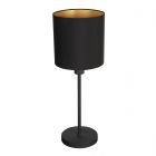 Table lamp Noor 1563ZW Black with gold and an E27 fitting
