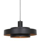Black hanging lamp Flinter 3329ZW with gold-colored interior E27