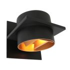 Wall lamp Muro 3366ZW Black with gold-colored interior