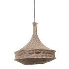 Cream-colored oriental hanging lamp Marrakech 3395CR, hand-knotted