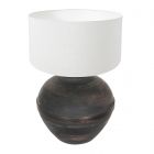 Table lamp Lyons 3471ZW Black with coarse linen white shade