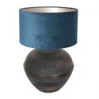 Table lamp Lyons 3474ZW Black with blue velvet shade