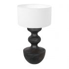 Table lamp Lyons 3475ZW Black with white linen shade and cord switch