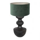 Table lamp Lyons 3480ZW Black with green velvet shade and cord switch