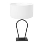 Table Lamp Stang 3504ZW Black + Shade White Chintz      
