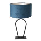 Tafellamp Stang 3510ZW Zwart + Kap Velours Blauw