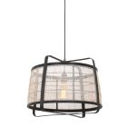 Hanging lamp Capos 3511ZW black with jute E27