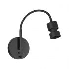 Zwarte wandlamp Upround 3517ZW + USB-A  exclusief lichtbron