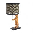 Gold with black table lamp Animaux 3711ZW with black blank bamboo cap