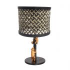 Gold with black table lamp Animaux 3713ZW with black clear bamboo shade