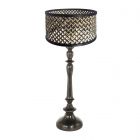 Black lamp base Bois 3765ZW with natural black bamboo lampshade