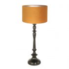 Black lamp base Bois 3768ZW with gold-colored velvet lampshade