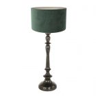 Black lamp base Bois 3771ZW with green velvet lampshade