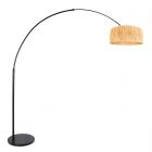 Black floor lamp Sparkled Light 3789ZW with barrel-shaped clear grass shade