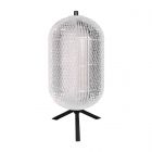 Table lamp Geripu 3841ZW Ø15cm ribbed plastic with LED module