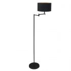 Floor lamp Bella 3892ZW with black linen shade with gold-colored inside