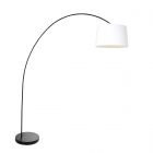 Arc lamp Solva 3903ZW with a white linen lampshade