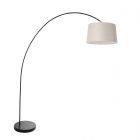 Arc lamp Solva 3905ZW with a gray linen lampshade
