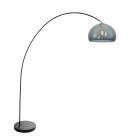 Arc lamp Solva 3907ZW with a smoke-colored plastic bulb
