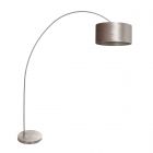 Arc lamp Solva 3909ST Steel with a taupe velvet lampshade