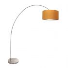 Arc lamp Solva 3910ST Steel with a gold-colored velvet lampshade