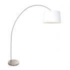 Arc lamp Solva 3916ST with a white linen lampshade