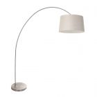 Arc lamp Solva 3918ST with a gray linen lampshade