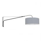 Black wall lamp Elegant Classy 3922ZW with blue linen shade