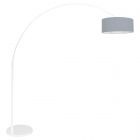 White floor lamp / arc lamp Sparkled Light 3928W with blue linen shade