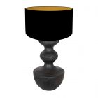 Table lamp Lyons 3972ZW Black with black gold linen shade and cord switch