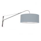 Steel-colored wall lamp Elegant Classy 3992ST with blue coarse linen shade