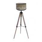 Floor lamp Triek 4098ZW tripod with a woven bamboo shade