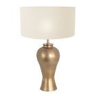 Bronze-colored vase table lamp Brass 7308BR including white linen shade