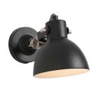 Zwarte stoere wandlamp Cera 7647ZW met kleine fitting E14
