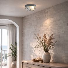 Plafondlamp Lisanne 1342GR Grijs met E27 fitting - Grijs, Transparant - Elektronica, Glas, Metaal - Steinhauer
