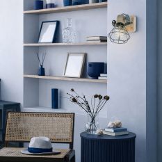 Grijze wandlamp / spot Geurnesey 1578GR met E27 fitting - Beuken, Grijs - Hout, Metaal - Steinhauer (foto 5)