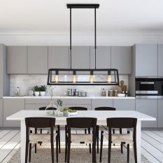 Zwarte hanglamp Buckley 1705ZW met 4 x een E27 fitting - Zwart - Elektronica, Kunststof, Metaal - Steinhauer