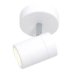Witte 1-lichts spot Upround 2486W inclusief lichtbron - Wit - Elektronica, Kunststof, Metaal - Steinhauer