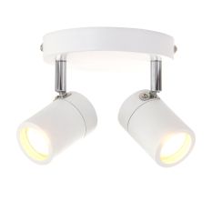 Witte 2-lichts spot Upround 2487W inclusief lichtbronnen - Wit - Elektronica, Kunststof, Metaal - Steinhauer