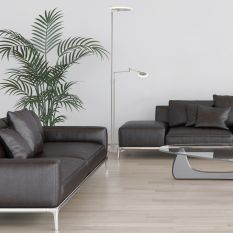 Vloerlamp Turound 2560ST Staal lees arm - Staal - Elektronica, Glas, Metaal - Steinhauer