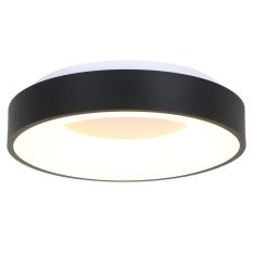 Plafondlamp Ringlede 2563ZW Zwarte LED lamp Ø48cm - Wit, Zwart - Elektronica, Kunststof, Metaal - Steinhauer