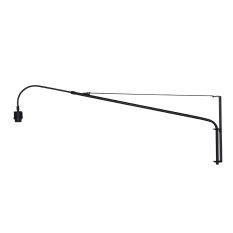 Zwarte wandlamp Elegant Classy 2574ZW zonder kap met E27 fitting - Zwart - Elektronica, Kunststof, Metaal - Steinhauer