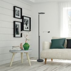 Vloerlamp Turound 2663ZW Zwart lees arm - Zwart - Elektronica, Glas, Metaal - Steinhauer