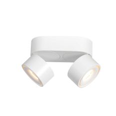 White 2-light spot Fez 2674W dimmable rotatable and tiltable