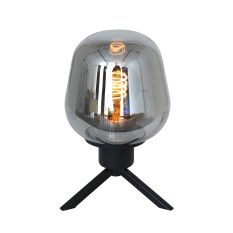 Tafellamp Reflexion 2683ZW zwarte lamp met smoke glas - Zwart - Elektronica, Glas, Metaal - Steinhauer