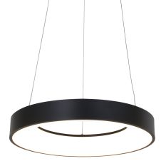 Hanglamp Ringlede 2695ZW Zwart rond 48 cm - Wit, Zwart - Elektronica, Kunststof, Metaal - Steinhauer