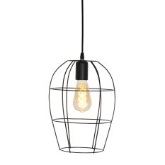 Hanglamp Minimalics 2705ZW Zwart – Stijlvol open design met E27 fitting - Zwart - Elektronica, Kunststof, Metaal - Steinhauer