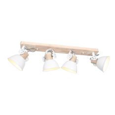Plafondlamp Gearwood 2729W Wit E27 fitting - Wit - Hout, Metaal - Steinhauer