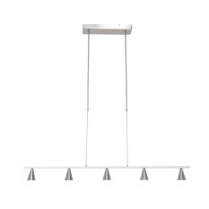 Hanglamp Vortex 3066ST Staal 5 lichts lichtkleur instelbaar - Staal - Elektronica, Kunststof, Metaal - Steinhauer